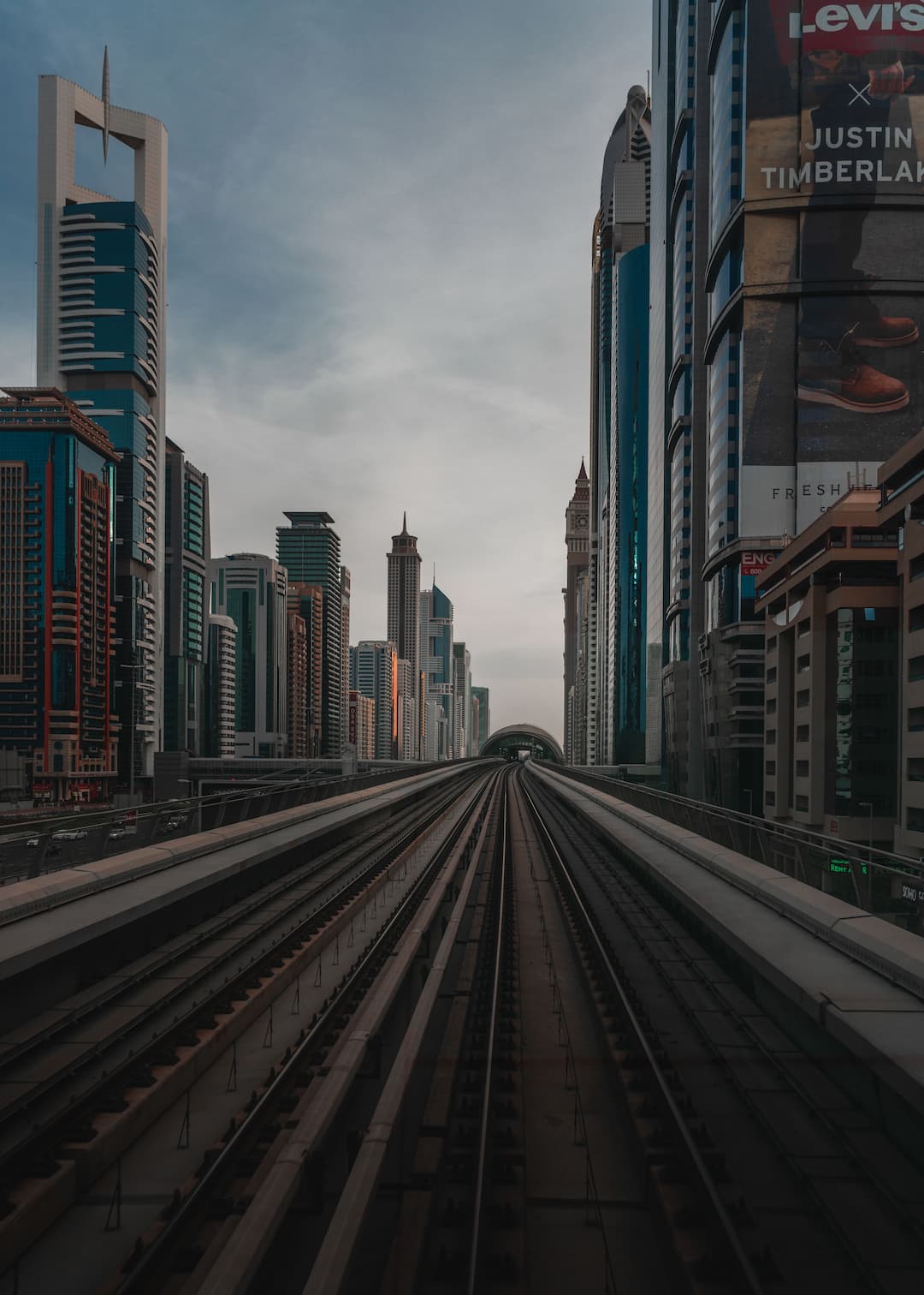 Futuristic Dubai metro